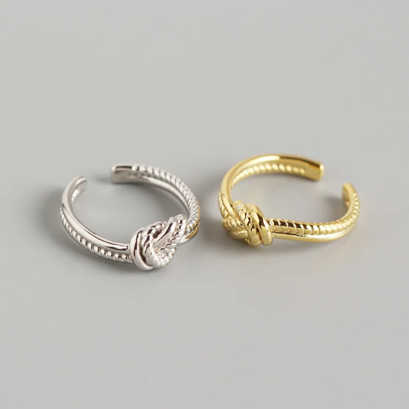 Twist Knot Adjustable Ring – S925 Sterling Silver (Gold / Silver Plating)