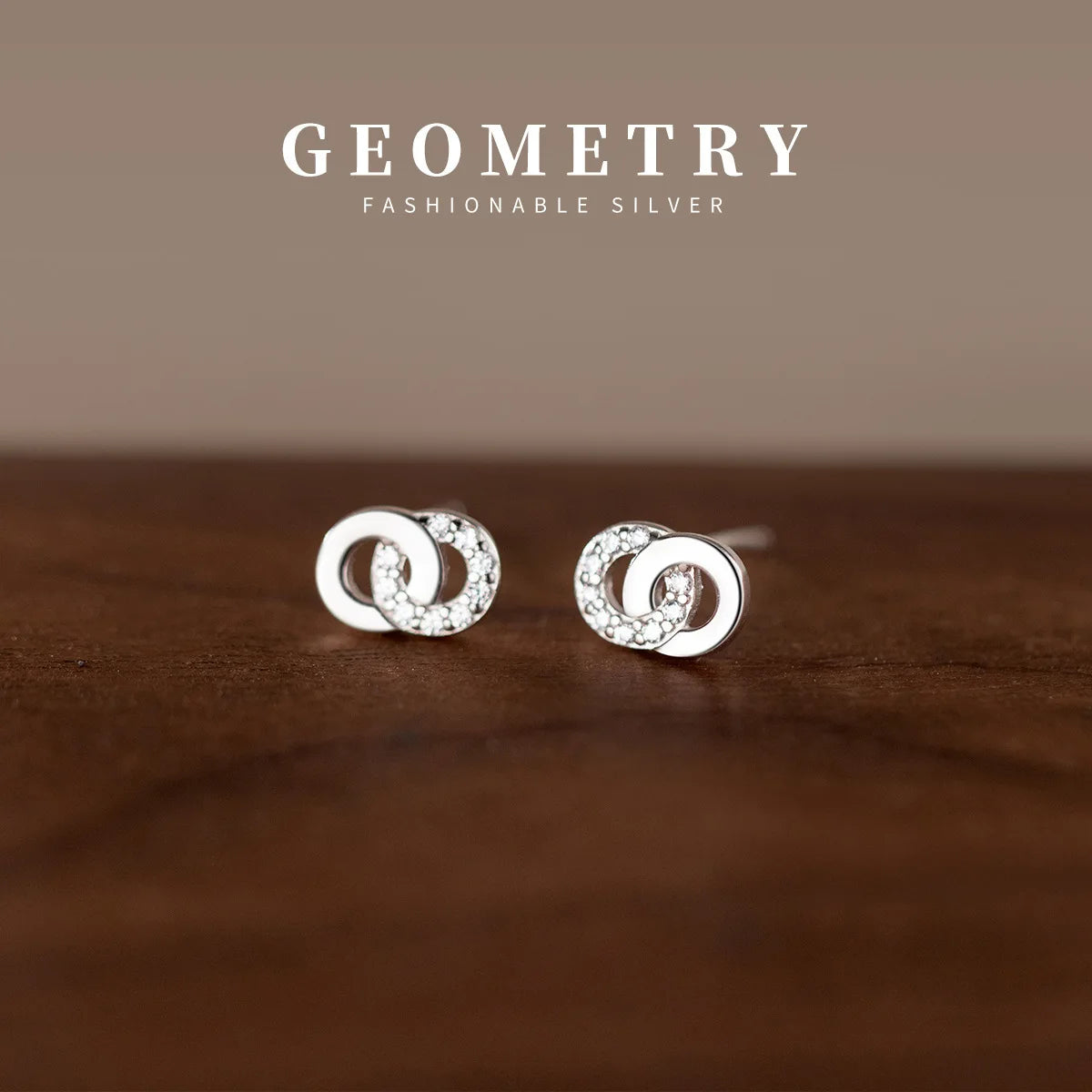 Krenaeminimalist Crystal Interlock Knot Studs – S925 Sterling Silver (Gold / Silver Plating)