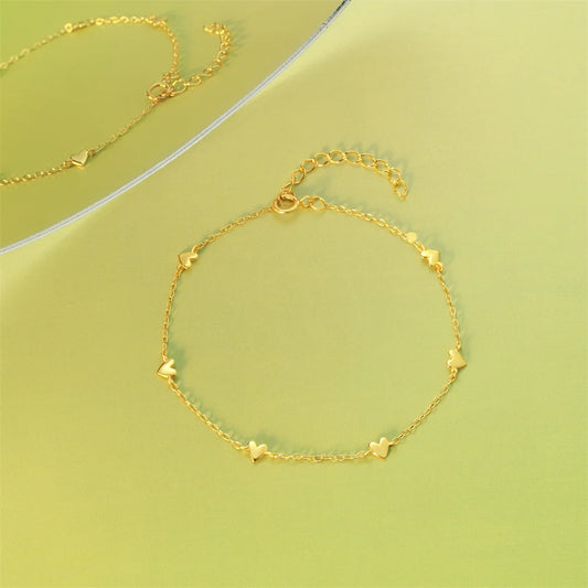 Amora Heart Link Bracelet – 18K Gold Plated S925 Sterling Silver