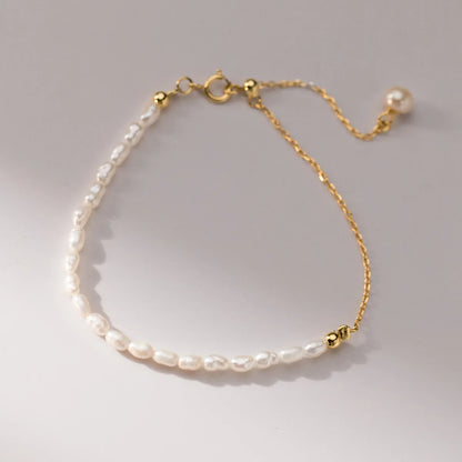 Isla Freshwater Pearl Bracelet – 18K Gold Plated & S925 Sterling Silver
