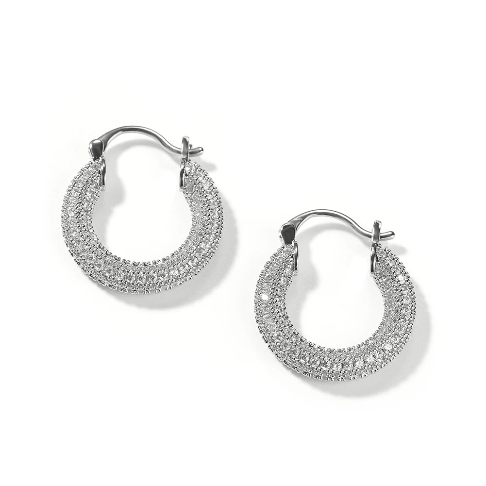 Radiant Iced Hoop Earrings