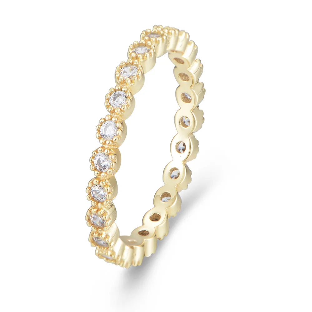 Twisted Sparkle Eternity Band – S925 Sterling Silver (Gold / Silver Plating)