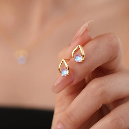 Blue Moon Gem Jewelry Set – S925 Sterling Silver Necklace & Earrings (Gold / Silver)