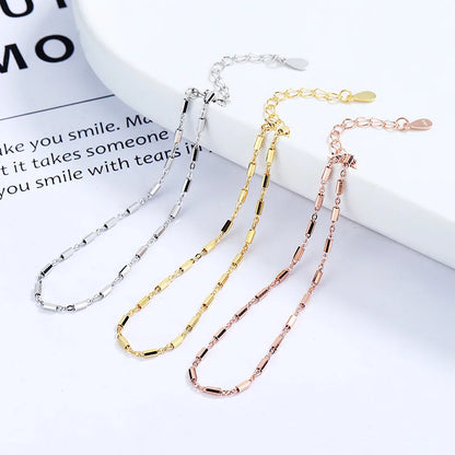 Ava Tube Link Bracelet – Silver, Gold & Rose Gold S925 Sterling Silver