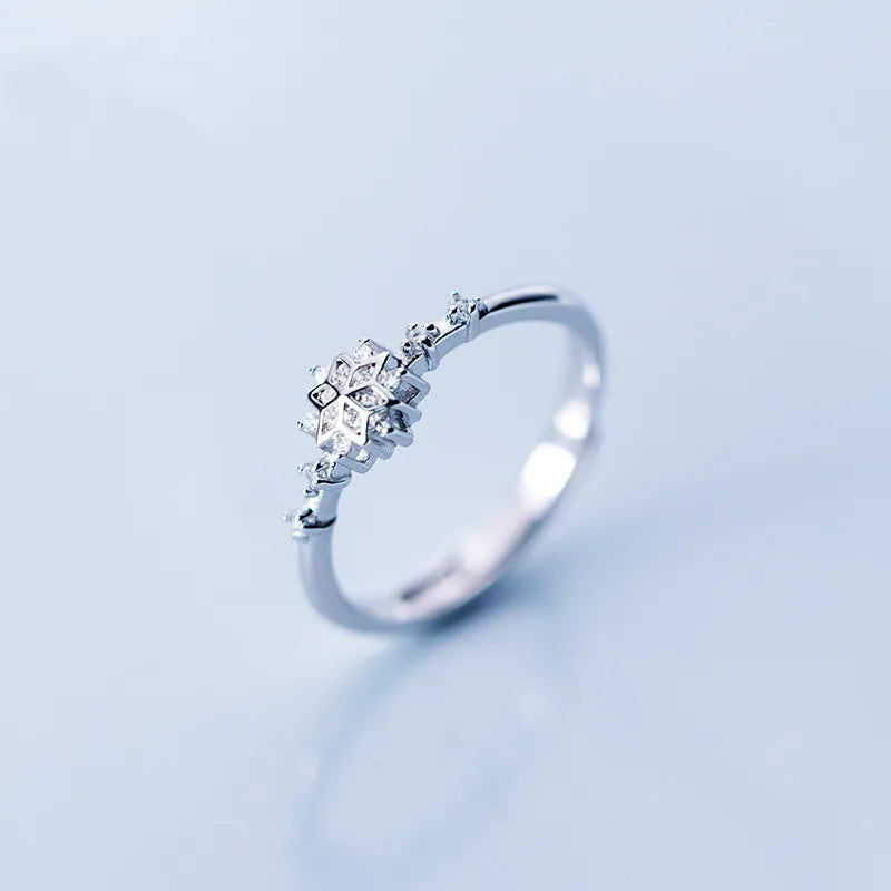 Aurora Snowflake Ring – S925 Sterling Silver