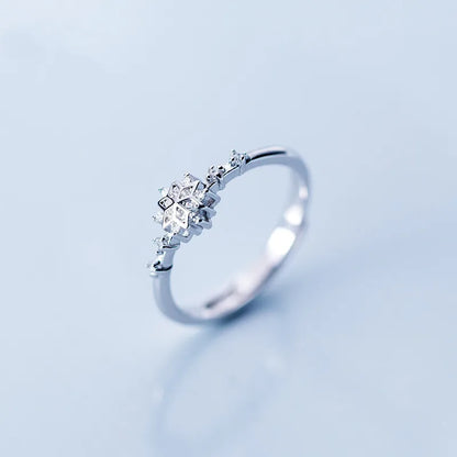 Aurora Snowflake Ring – S925 Sterling Silver
