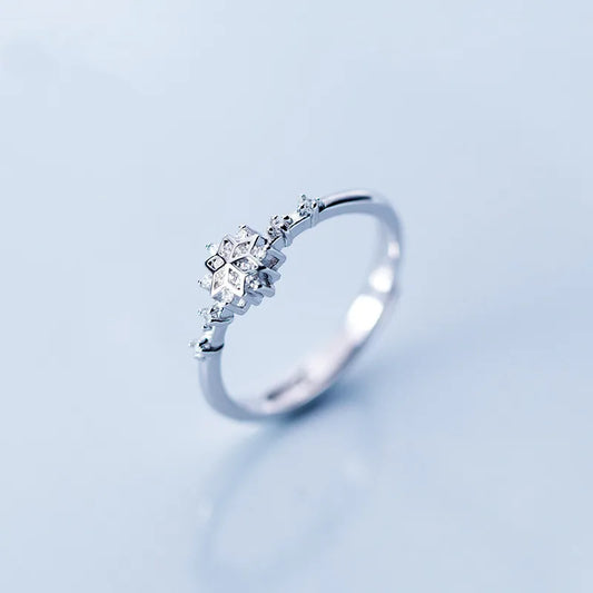 Aurora Snowflake Ring – S925 Sterling Silver