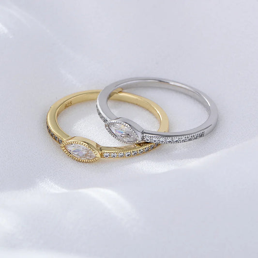 Marquise Elegance Ring – S925 Sterling Silver (Gold / Silver Plating)