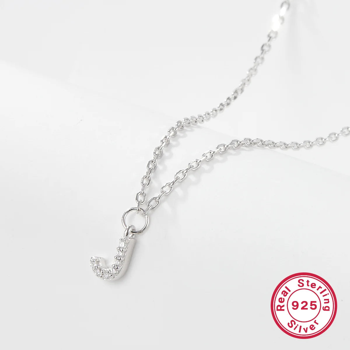 Sparkling Initial Letter Necklace – S925 Sterling Silver (Gold / Silver)