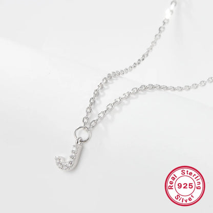 Sparkling Initial Letter Necklace – S925 Sterling Silver (Gold / Silver)