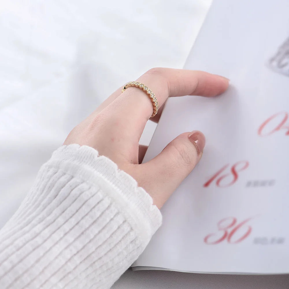 Hexa Radiance Eternity Band – S925 Sterling Silver (Gold / Silver Plating)