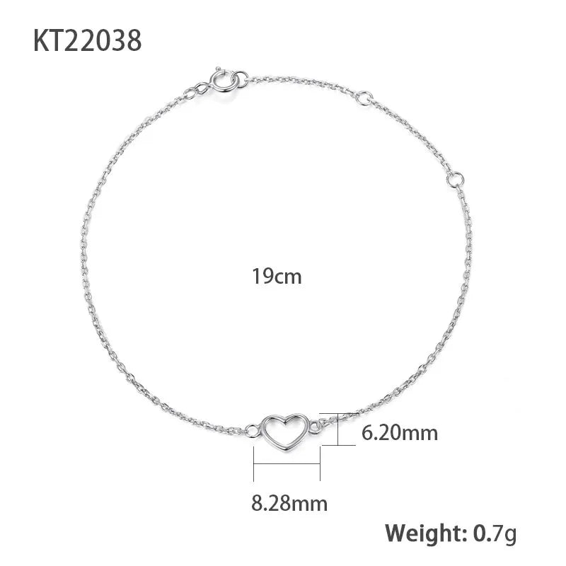 Everly Open Heart Bracelet – 18K Gold Plated & S925 Sterling Silver