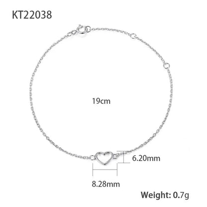 Everly Open Heart Bracelet – 18K Gold Plated & S925 Sterling Silver