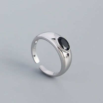 Onyx Oval Signet Ring – S925 Sterling Silver (Gold / Silver Plating)