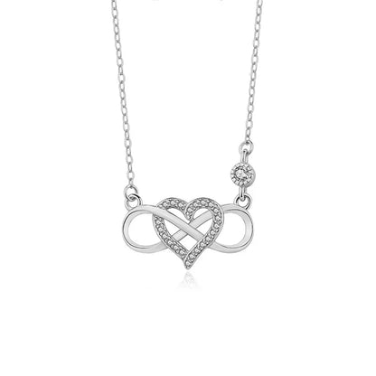Eternal Heart Infinity Necklace – S925 Sterling Silver (Gold / Silver)