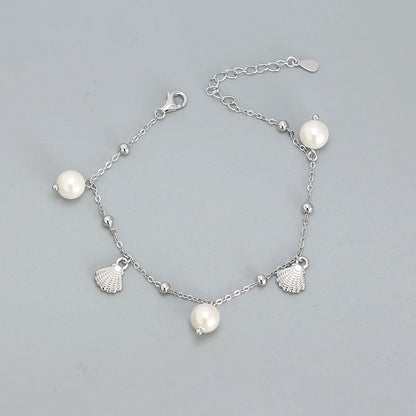 Marina Shell & Pearl Charm Bracelet – 18K Gold Plated & S925 Sterling Silver