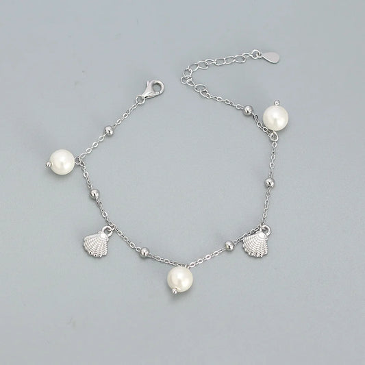 Marina Shell & Pearl Charm Bracelet – 18K Gold Plated & S925 Sterling Silver
