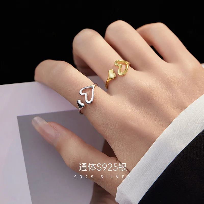 Open Flow Heart Ring – S925 Sterling Silver (Gold / Silver Plating)