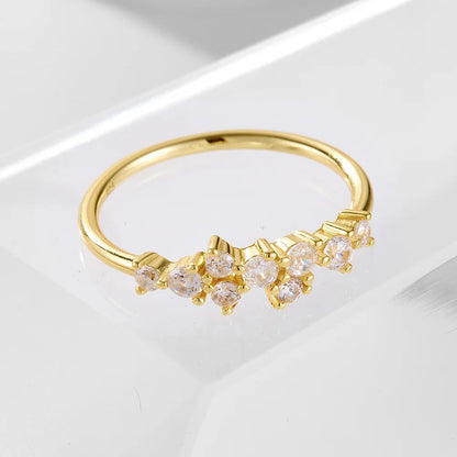 Multi-Gemstone Cluster Ring – S925 Sterling Silver (Gold / Silver)