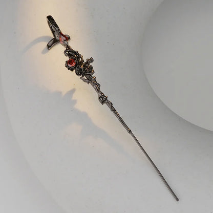 Midnight Ember Jewelry Set – Gothic Black Necklace, Bracelet, Ring & Earring (S925 Sterling Silver)