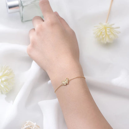 Elara Butterfly Charm Bracelet – 18K Gold Plated & S925 Sterling Silver