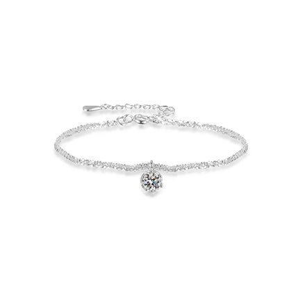 Nova Gemstone Chain Bracelet – S925 Sterling Silver (White, Green, Pink)