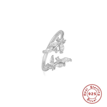 Marquise Leaf Open Ring – S925 Sterling Silver (Gold / Silver Plating)