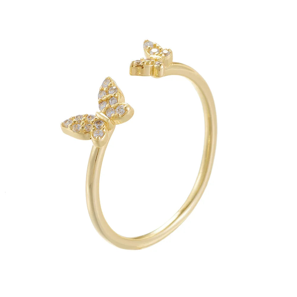 Flutter Duo Butterfly Ring – S925 Sterling Silver (Gold / Silver Plating)