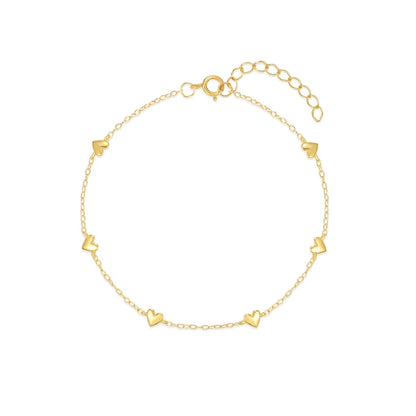 Amora Heart Link Bracelet – 18K Gold Plated S925 Sterling Silver