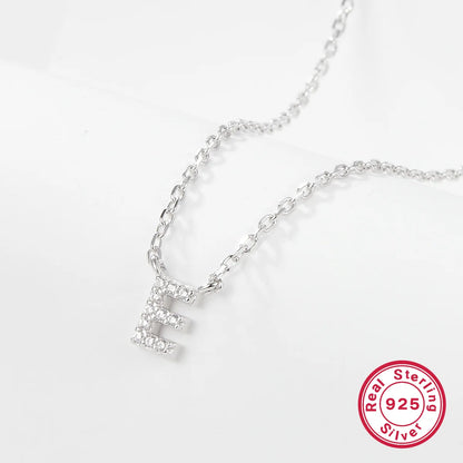 Sparkling Initial Letter Necklace – S925 Sterling Silver (Gold / Silver)