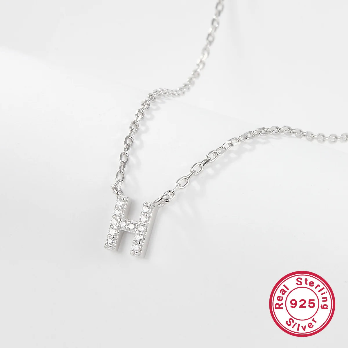 Sparkling Initial Letter Necklace – S925 Sterling Silver (Gold / Silver)