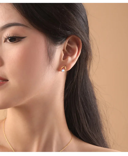 Blue Moon Gem Jewelry Set – S925 Sterling Silver Necklace & Earrings (Gold / Silver)