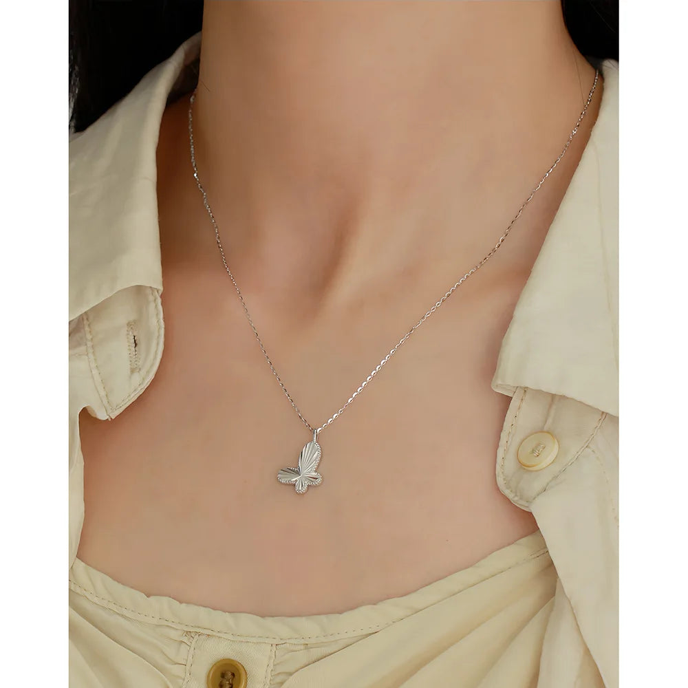 Butterfly Glow Necklace – S925 Sterling Silver Pendant