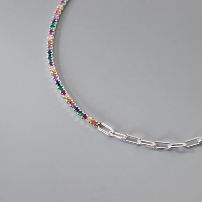 Nova Rainbow Tennis Bracelet – 18K Gold, Rose Gold & S925 Sterling Silver