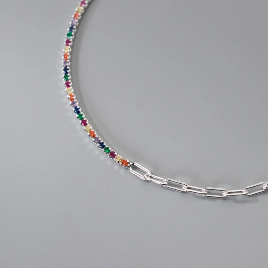 Nova Rainbow Tennis Bracelet – 18K Gold, Rose Gold & S925 Sterling Silver