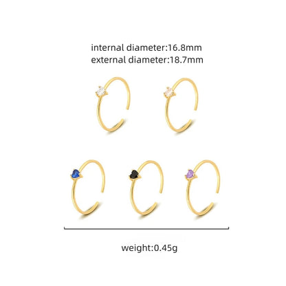 Heartstone Adjustable Ring – S925 Sterling Silver (Gold / Silver Plating, Multi-Color Stones)