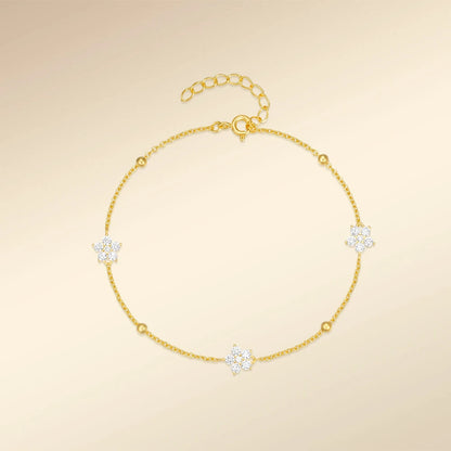 Aurelia Floral Chain Bracelet – 18K Gold Plated S925 Sterling Silver