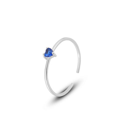 Heartstone Adjustable Ring – S925 Sterling Silver (Gold / Silver Plating, Multi-Color Stones)