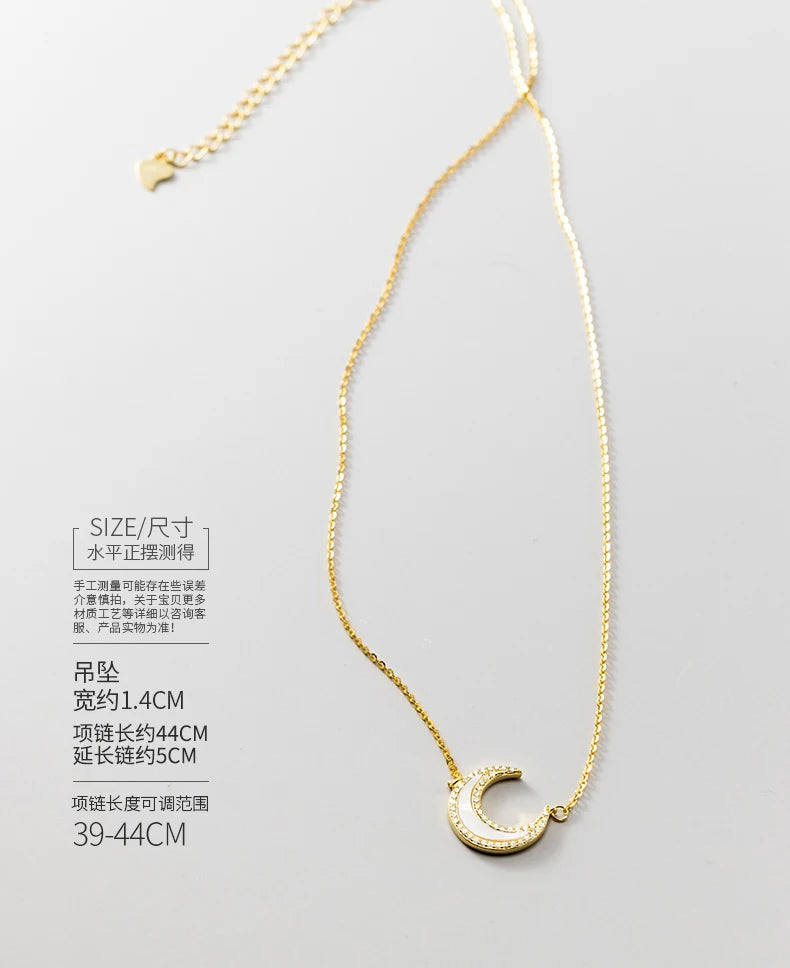 Lunar Glow Layered Necklace – S925 Sterling Silver (Gold / Silver)