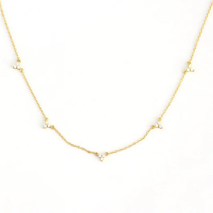Celeste Cluster Dainty Necklace – S925 Sterling Silver (Gold / Silver)