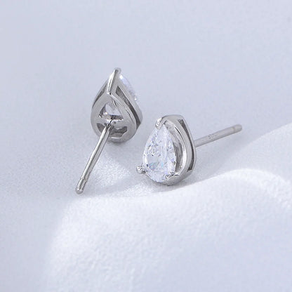 Pear-Cut Minimalist Stud Earrings — (Gold / Silver)