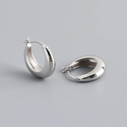 Krenaeminimalist Rounded Chunky Hoops – S925 Sterling Silver (Gold / Silver Plating)