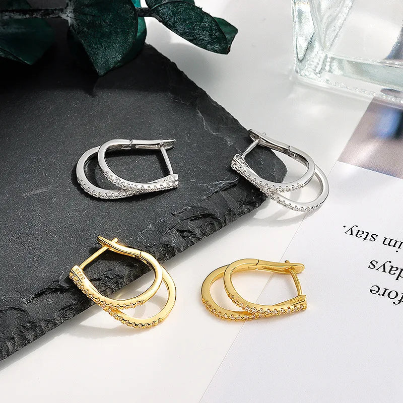 Krenaeminimalist Signature Twist Shine Hoops – S925 Sterling Silver (Gold / Silver Plating)