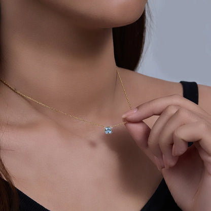 Blue Aura Gem Necklace – S925 Sterling Silver Pendant