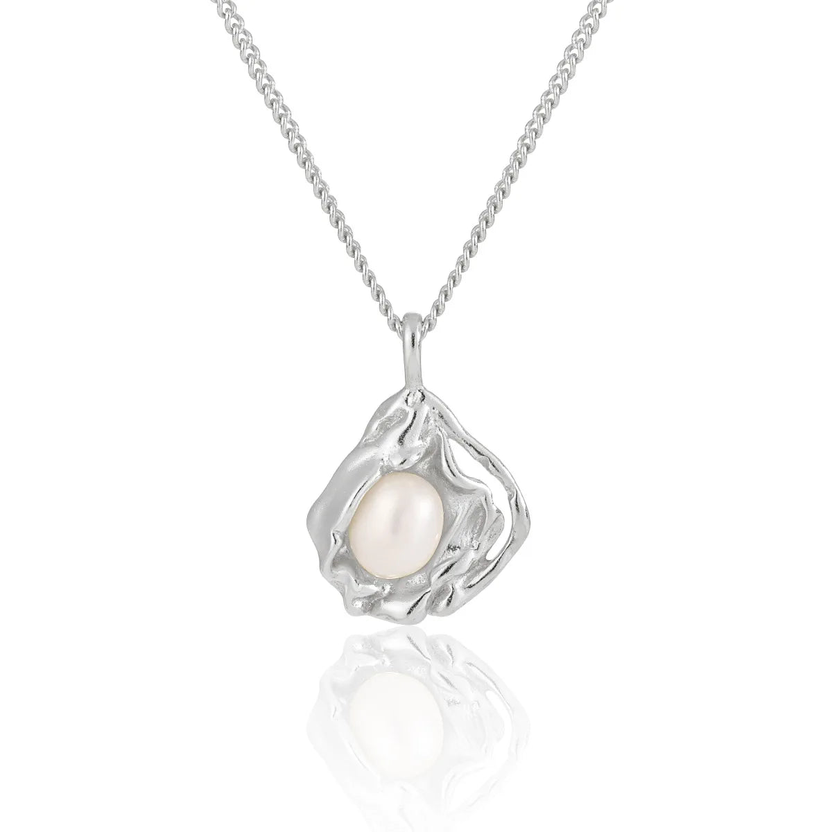 Ocean Pearl Nest Necklace – S925 Sterling Silver Pendant (Gold / Silver)
