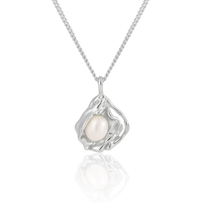 Ocean Pearl Nest Necklace – S925 Sterling Silver Pendant (Gold / Silver)