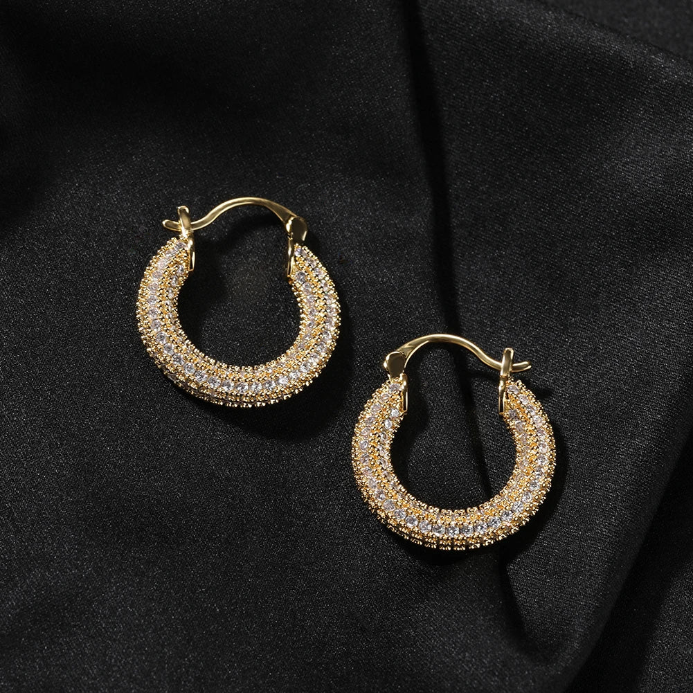 Radiant Iced Hoop Earrings