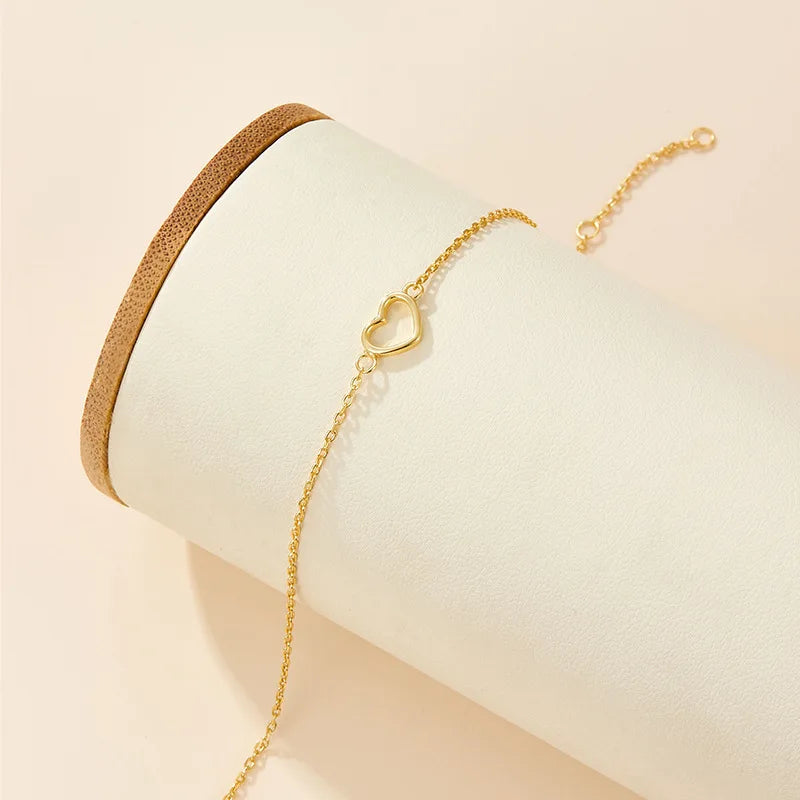 Everly Open Heart Bracelet – 18K Gold Plated & S925 Sterling Silver