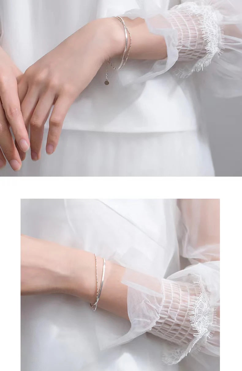 Seren Dual Strand Bracelet – 18K Gold Plated & S925 Sterling Silver