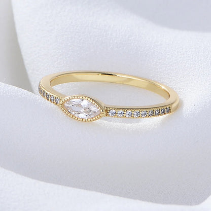 Marquise Elegance Ring – S925 Sterling Silver (Gold / Silver Plating)